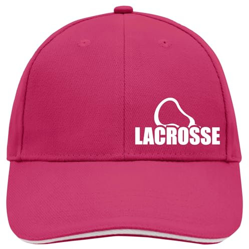 Huuraa Unisex Kappe Lacrosse Schriftzug Geschenk Pink/White Lacrosse Mitbringsel