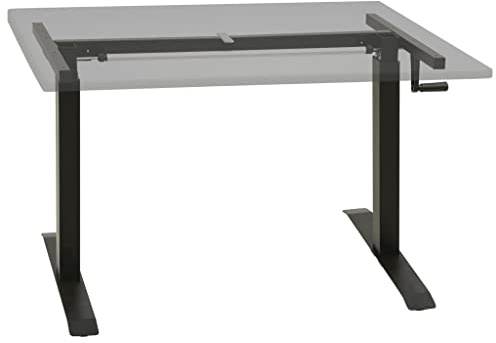 Genérico Estructura de Escritorio de Altura Ajustable manivela Negro,Mobiliario,Mobiliario de Oficina,Cubículos y mesas de Trabajo,Negro,18.4 kg,321719