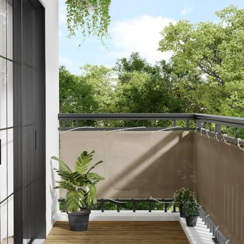 Mokuyary Protección visual para balcón, 75 x 700 cm, 100 % poliéster Oxford, revestimiento de balcón, opaco, cortavientos para jardín, terraza, exterior
