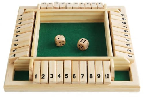 wlsvega Jeu De DéS Classiques,Shut The Box 4 Joueurs