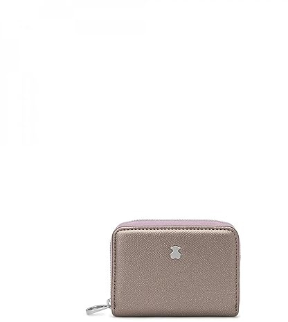 Tous Monedero Mediano Plateado, para Mujer, Medidas 8 x 11 x 3 cm, Colección New Dubai Saffiano
