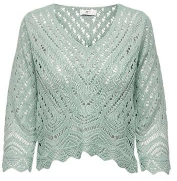JDY Camisa de Ganchillo con Cuello en V para, Jadeíta, M