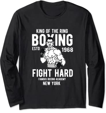 King Of The Ring Boxing Est 1968 Fight Hard Famous Boxing Langarmshirt
