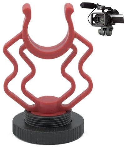 Fellflying Camera Mic Shock Mount - Camera Microphone Holder,Noise Reduction Mic Bracket for Making Vlog and Live and Video Interview
