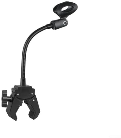 Yhenlovtt Soporte de micrófono flexible de cuello de cisne con soporte de abrazadera, brazo de micrófono ajustable de 20 cm para grabación, adaptador de 3/8 a 5/8 pulgadas incluido (clip vigoroso U15