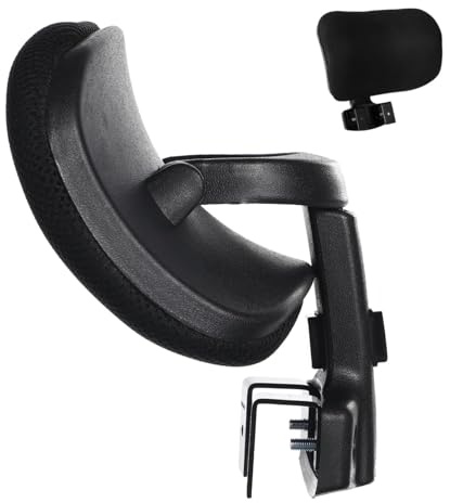 LIFKOME Poggiatesta Regolabile per Sedia da Ufficio con Tessuto Traspirante Supporto Cervicale Ergonomico e Installazione Facile con Clip Accessorio per Poltrona Computer Nero