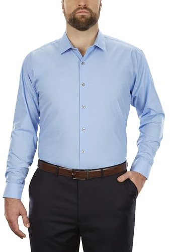 Kenneth Cole Dress Shirt Big And Tall Solid Camicia da Smoking, Azzurro, (5XL Alto) 56 cm Collo 94/97 cm Manica Uomo
