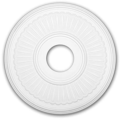 PRO[f]home® - Rosetón 156047 Elemento decorativo Elemento para techo estilo Neoclasicismo blanco Ø 40,4 cm Profhome