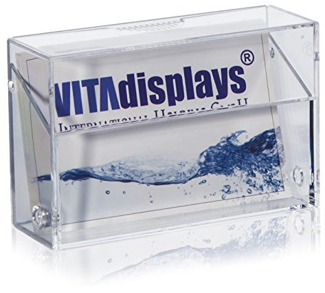 VITAdisplays - Caja para tarjetas de visita (10,5 cm de ancho) para guardar tarjetas de visita, transparente