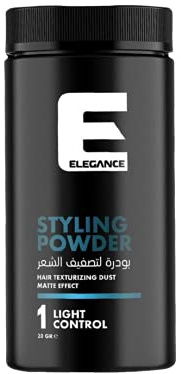 E Elegance Hair Styling Powder For Men - Reworkable Volumizing, Texturizing Powder For Extra Volume And Natural Look - Matte Finish - Strong Hold - Lightweight Texture - Suitable for All Hair Types