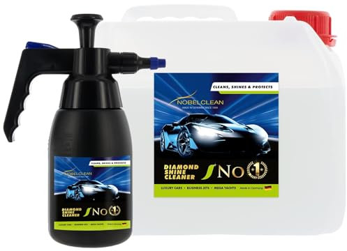 Nobelclean NC 1 Top Autopflege für Felgen, Scheiben und Lack, Autoreiniger, Autopflege, ohne Wasser anwendbar! 1 Liter Black Edition + 3 Liter Nachfüllkanister