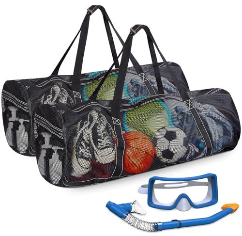 Kacctyen 2 Pcs Large Mesh Dive Bag 37 x 15 x 15 Inches Scuba Gear Bags for Diving, Snorkeling, Travel, Beach, Sports Storage with Pocket