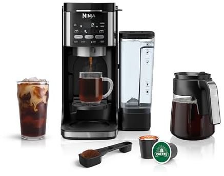 Ninja | Drip Coffee Maker | DualBrew Pro Hot & Iced Coffee Machine | Use with K-Cup Coffee Pods | 3 Brew Styles (Classic, Rich, & Iced) | 60oz Removable Reservoir & Dishwasher Safe | Black | CFP101