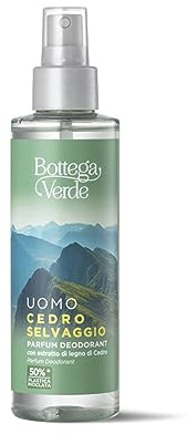 Bottega Verde - Deodorante Spray Uomo, Cedro Selvaggio, 150 ml, Formula Vegana, Lascia Traspirare la Pelle, Protezione Prolungata, con Estratti di Legno di Cedro