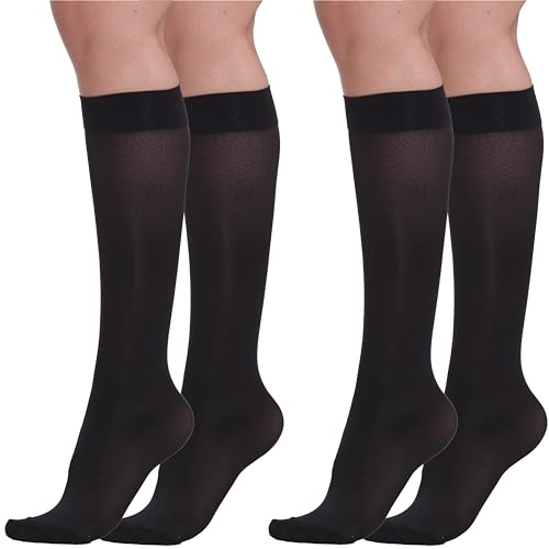 BEONTOP by Gambetti Gambaletti Compressione Graduata Donna 140 Denari 2Pz - Calze Compressione 22-23 mmHg, Riposanti, Contenitive, Elastiche Per Vene Varicose, Comfort Support Line - Made in Italy