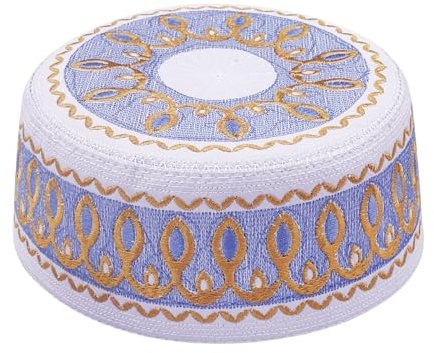 Cappello da preghiera musulmana Kufi islamico rotondo Ricamo Cappellino Maschio Turco Arabia Ramadan Ricamo Cappellino Traspirante Ricamo Arabia Saudita Cappello Cappello da sole per bambini e