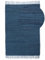 carpetfine Flickenteppich Kelim Chindi Uni Blau 120x170 cm, handgewebt | Fleckerlteppich aus Baumwolle für Wohnzimmermit Fransen