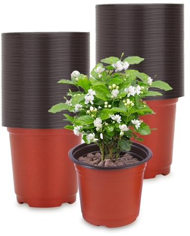 Lunyloer Odlingskrukor, 120 stycken plastkrukor, planteringskrukor, runda, odlingskrukor för trädgårdsfrukter, grönsaker, blommande växter uppfödningskruka (10 cm)
