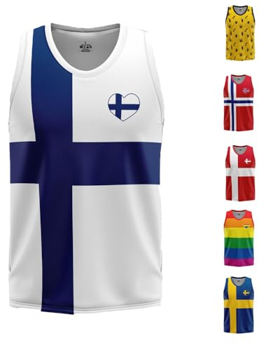 Herrlinne Pride Regnbågslinne, Love Parade, 100% Polyester Stretch | Ärmlöst sommarlinne, perfekt för festival och alla utomhusaktiviteter under hela den soliga sommaren och stolthetsveckan