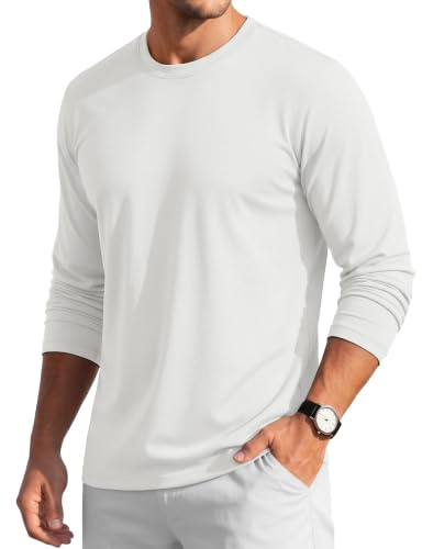 MAGCOMSEN T‑Shirt Homme Manches Longues Coton Décontracté Confortable | POLYVALENT ET CONFORTABLE ADAPTÉ AUX ACTIVITÉS LOISIRS ET SORTIES