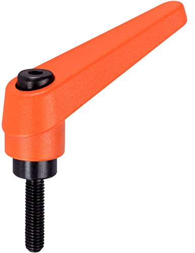 Halder 24400.0486 Palancas de sujeción Ajustables, Naranja, d1=22 mm / d2=M10 / l1=63 mm