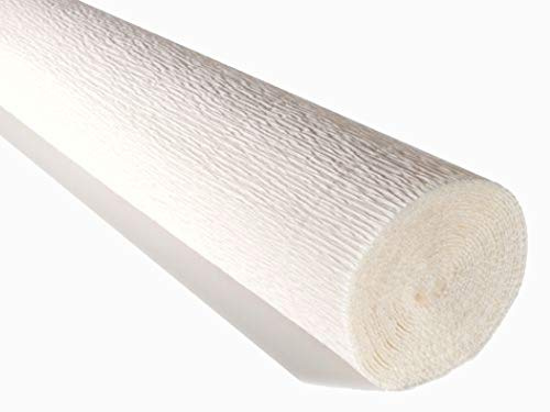 CrepePaperCrafts Crepe pappersrulle, tung italiensk 180 g, 1,2 kvm, 1,2 kvm, vit