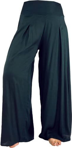 GURU SHOP Boho Hosenrock, Weite Sommerhose - Schwarz, Damen, Size:L/XL
