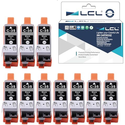 LCL Kompatibel Tintenpatrone PGI-35 PGI35 (10 Schwarz) Ersatz für Canon PIXMA IP100B PIXMA IP100 PIXMA IP110 PIXMA mini260 PIXMA mini320/TR150