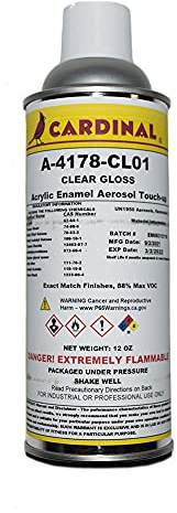 Cardinal Paint A4178 CL01 Clear Gloss Powder Coating Touch-Up Spray Paint | Car Parts and Repair Refinishing Clear Coat for Permanent Sealing of Coated Surfaces