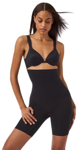 Spanx SPANXsculpt Power Series High-Waisted Mid-Thigh Short - Lightweight, All-Day Comfort - Core Control Shapewear - Very Black - Large