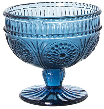 Set de 6 Copas de Helado de Cristal en Azul 10,5x10cm