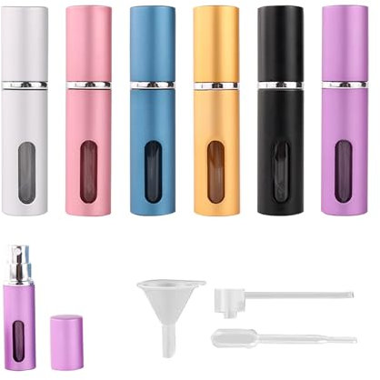 FZSECRIU Parfum Zerstäuber Für Unterwegs, Parfüm Abfüller, Parfümzerstäuber Nachfüllbar Perfume Travel Bottle 5ml Glas mit Trichter, Tropfer