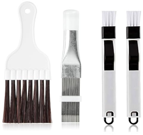 KSUKTSW 4 PCS Pulizia Filtri Condizionatore, Spazzola per Condizionatore d'Aria, Spazzola per la pulizia del condizionatore, Pulitore per Pinne, Metallo Strumento di Riparazione del Radiatore