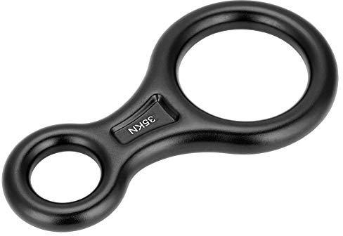 VGEBY 35KN Rettungsfigur, Hochfestes Kletterseil, 8 Ringe, 8 Wortseil, Abseilgerät, Kletterrettungsausrüstung (Black