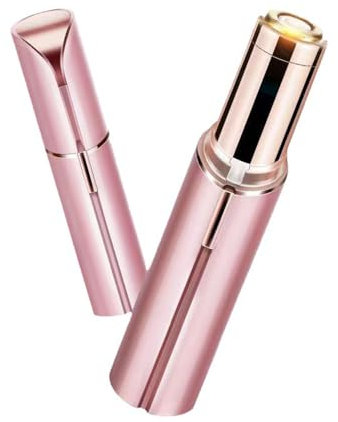Flawless Facial Hair Remover, USB Rechargeable Painless Facial Hair Remover for Women Waterproof Hair Removal Device,Flawless Hair Remover with LED Light Painless Hair Trimmer (Rose Gold)