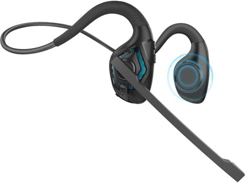 Seflorgo Casque Bluetooth avec micro, casque sans fil avec microphone antibruit, casque confortable pour appels téléphoniques, réunions PC, Bluetooth V5.3 Dual Connect, 10 heures de travail