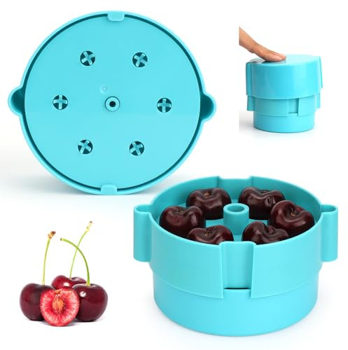 WALLFID Snocciolatore Per Ciliegie, Può Rimuovere 6 Noccioli Di Ciliegia Alla Volta, Snocciolatore A Pressione Per Risparmiare Manodopera, Lavabile In Lavastoviglie, Portatile