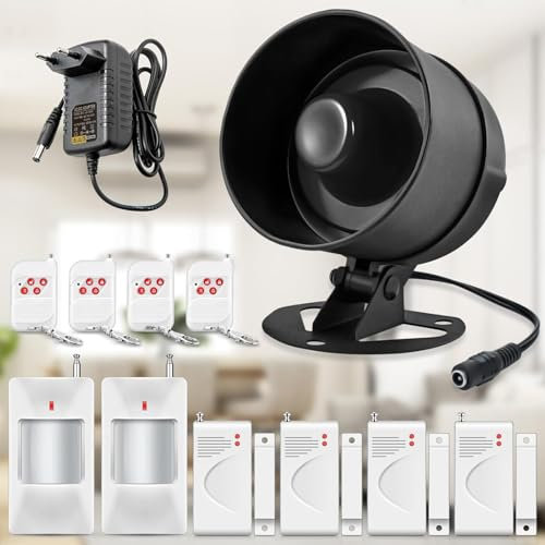 Allarme Casa Sistema Allarme Casa Antifurto Casa Allarme Porta 115dB Allarme Porta Ingresso 12 Pezzi Sensori Allarme Porte e Finestre Allarme Casa con Fili Allarme Garage Sensore Porta Allarme
