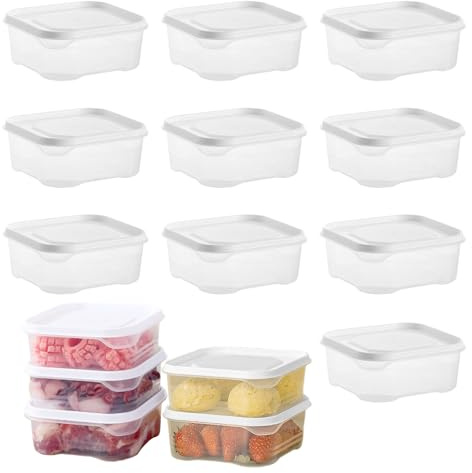 duisoad 10 Stück Frischhaltedosen mit Deckel, Gefrierdosen Gefrierbehälter für Verwendung in Kühlschränken und Mikrowellen, BPA-frei, 650 ml