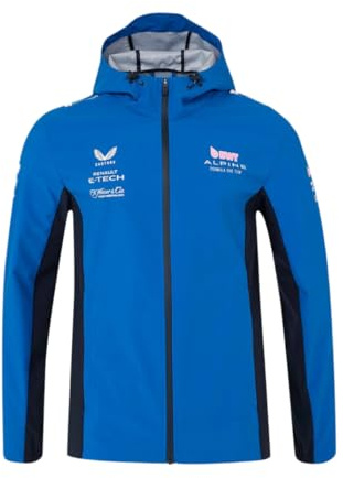 Alpine F1 Team Official Water Resistant Rain Jacket, Blue, 2025 Collection (UK, Alpha, M, Regular, Regular, Blue)