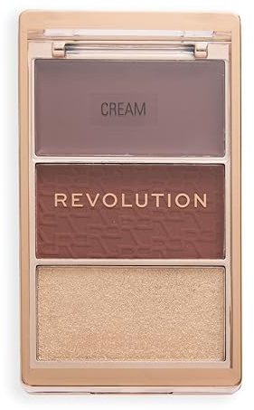 Revolution, Blush Icon Palette, Palette de Blush Crème et Poudre Compacte, Haute Pigmentation, 3 Teintes, My Cherry Truth, Teddy Nude, 10g