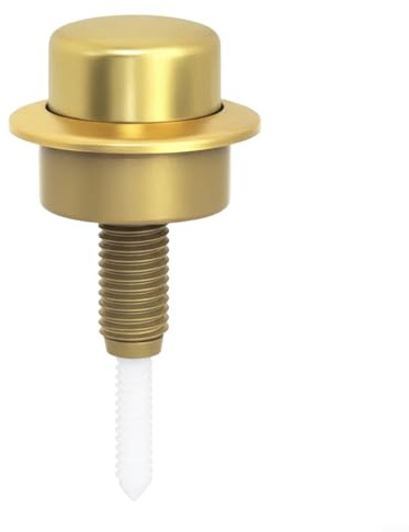 Pulsante di scarico WC compatibile con valvola di scarico 49, pulsante di ricambio in ABS con copertura di supporto opzionale (oro)