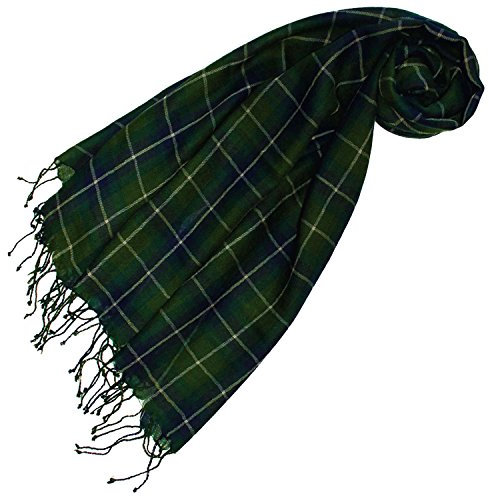 LORENZO CANA lyx dam Pashmina halsduk 50 % kashmir 50 % ull stola damduk omslagsduk Uni damhalsduk flerfärgad grön