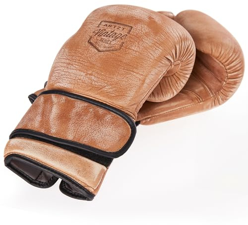 ARTZT Vintage Series Boxhandschuhe Rindsleder | Authentischer Vintage-Look | Ideal für Sparring, Boxsack & Pratze | Für Männer, Frauen & Jugendliche | Handgelenkschutz | Umweltfreundliche Verpackung