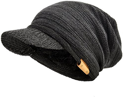 VECRY Herren Baumwolle Mütze Strickmützen Slouch Beanie Schädel Cap Winter Sommer Hüte (816-Grau)
