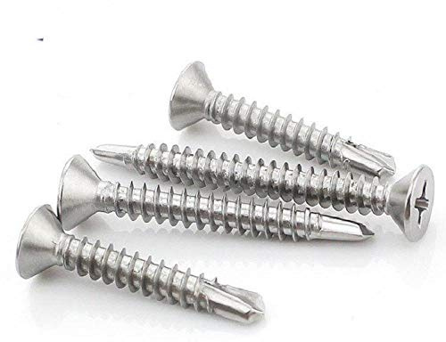 410 acero inoxidable, tornillos autoperforantes de cabeza plana, tornillos autoperforantes de cabeza avellanada, clavos de cola de milano-3,5 * 25