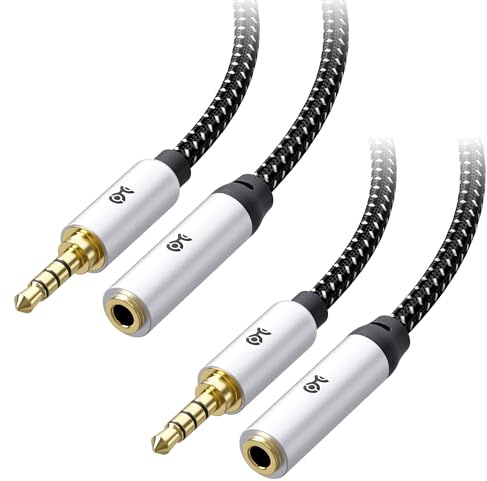 Cable Matters 2-Pack Headset Extension Cable - 6ft, TRRS with Mic Support, 3.5mm Extension Cable, Gaming Headset Extended Cord, Black