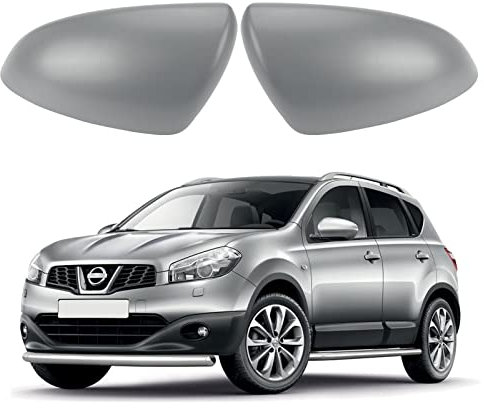 Repuesto para Nissan Qashqai 2007-2014 - Cubiertas de espejo retrovisor Gris texturizado, par izquierdo y derecho