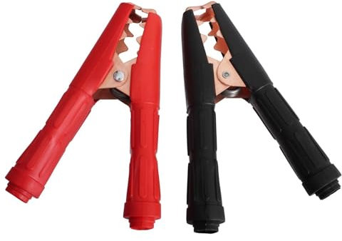 2 Große Batterieklemmen Polklemmen für Starthilfekabel Überbrückungskabel 300A Plus und Minus Massive Ausführung zur Anbringung am vorhandenen Kabel