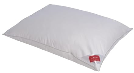 Hefel Gold Down, cuscino a 3 camere, adatto per chi soffre di allergie, Responsible Down Standard (RDS), grado di durezza medio (durezza: media, 60 x 80 cm)
